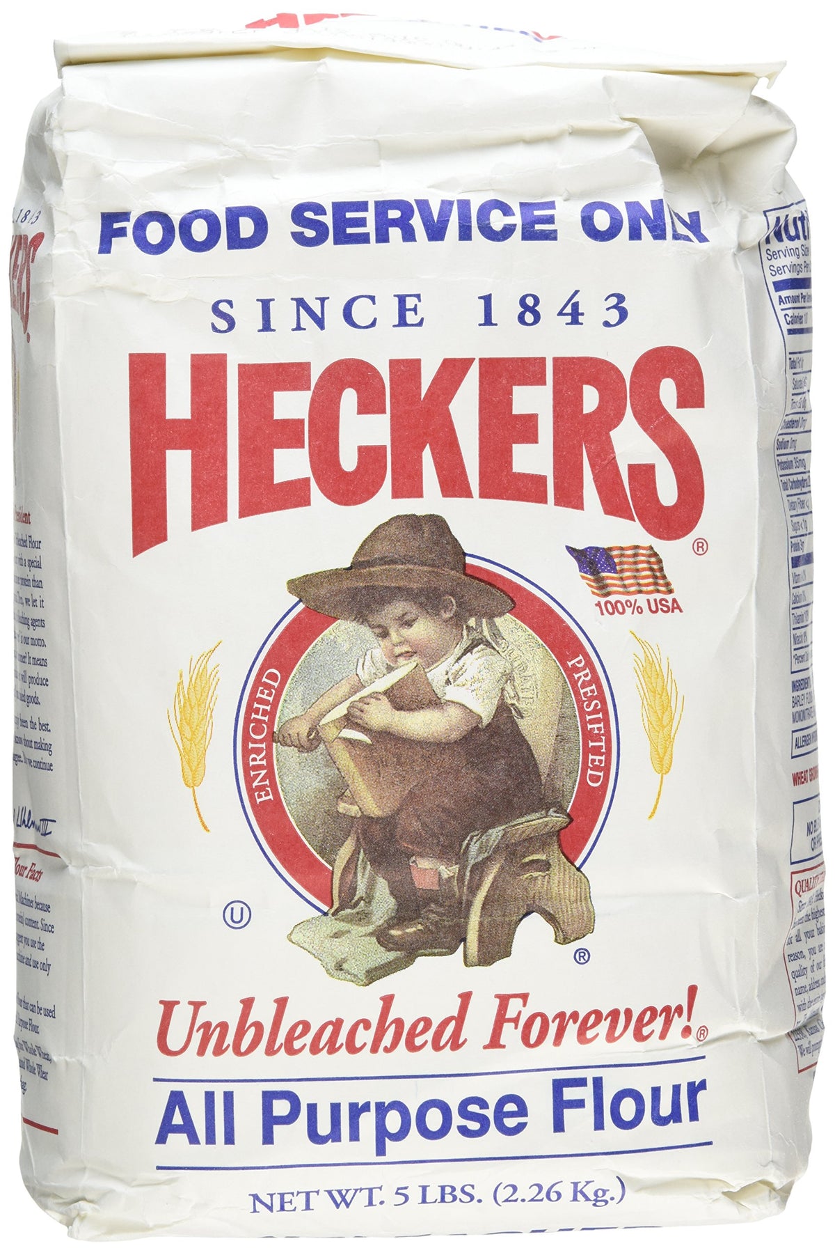 Heckers unbleached all-purpose flour, 5-lb bag, ideal for everyday baking