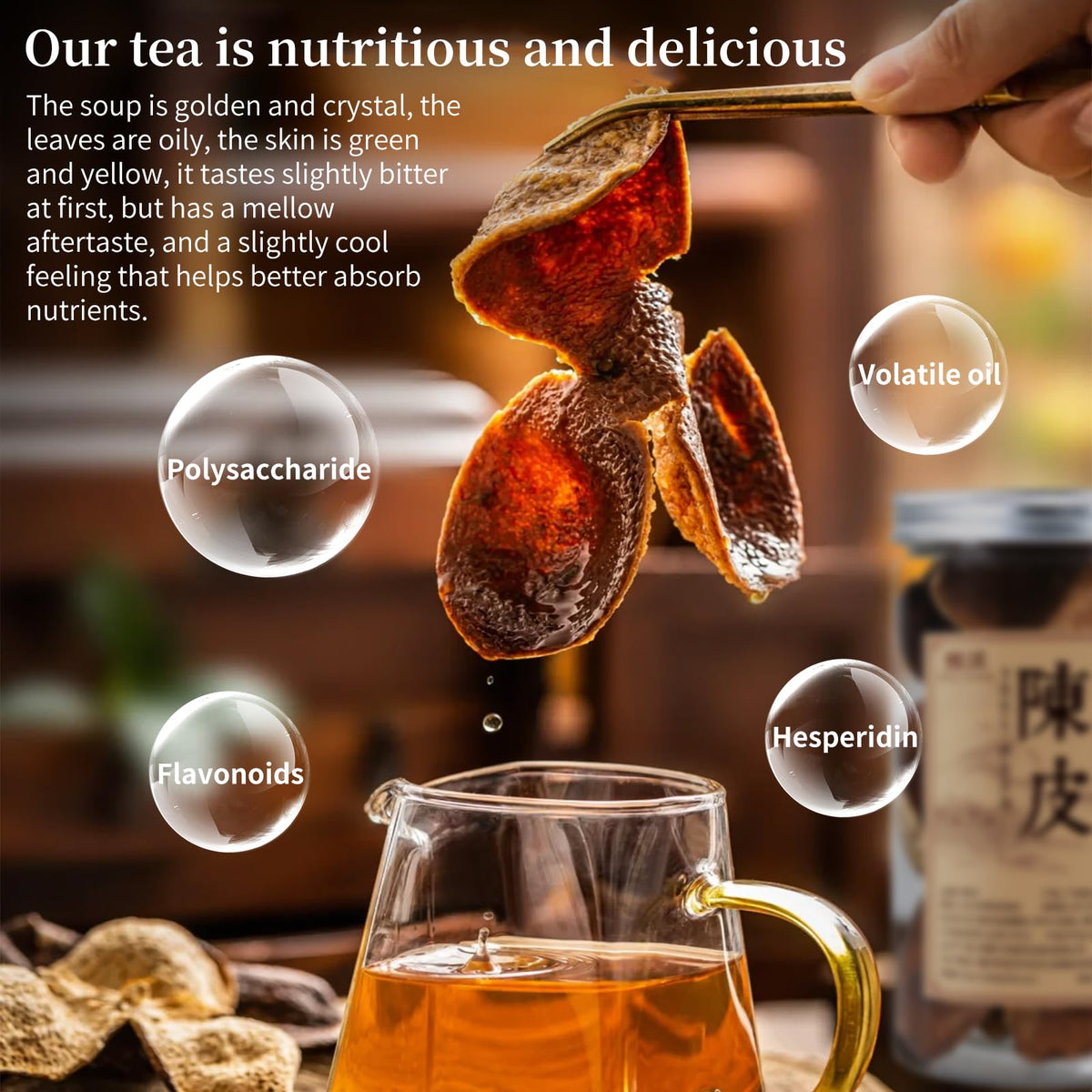 Hee Creek Chenpi fruity aroma closeup evokes citrus notes in your cup