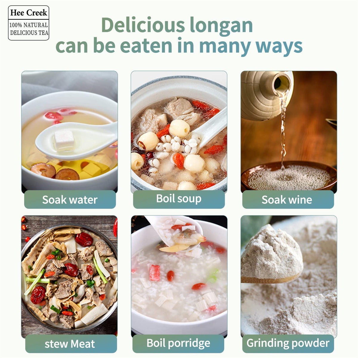 Hee Creek Poria Cocos ensures a clear soup with balanced, delicate taste.