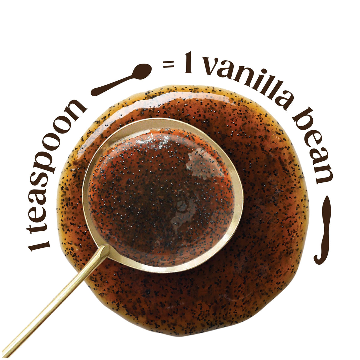 Pouring Heilala Vanilla Bean Paste from a spoon for easy baking preparation.