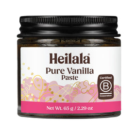 Heilala Vanilla Bean Paste with real seeds visible inside the bottle for rich baking flavor.