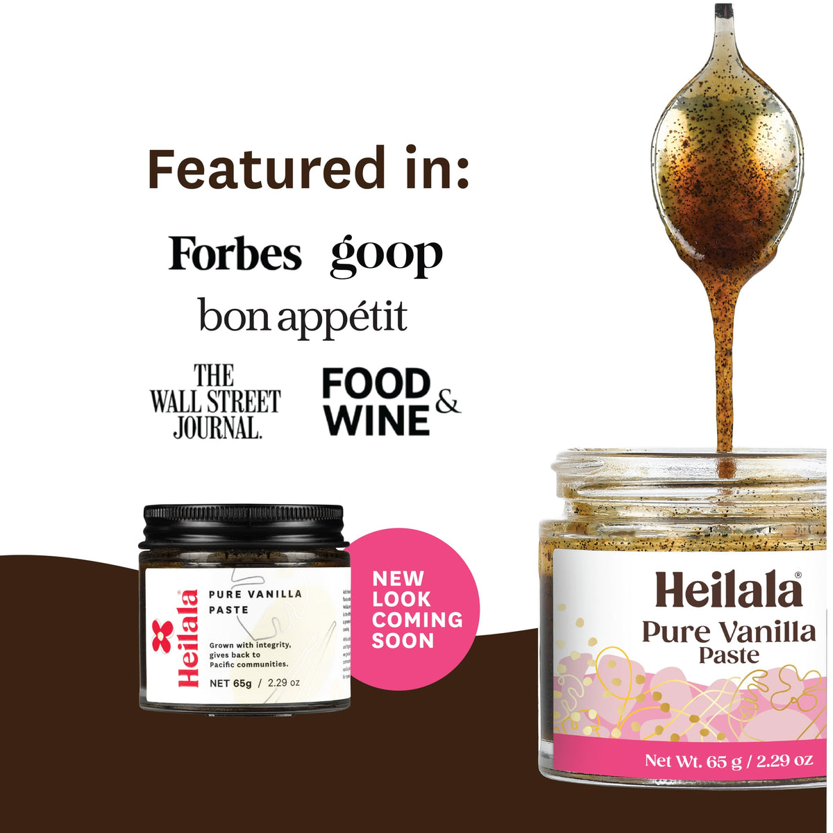 Heilala Vanilla Paste seeds visible, emphasizing gourmet flavor from sustainable vanilla beans