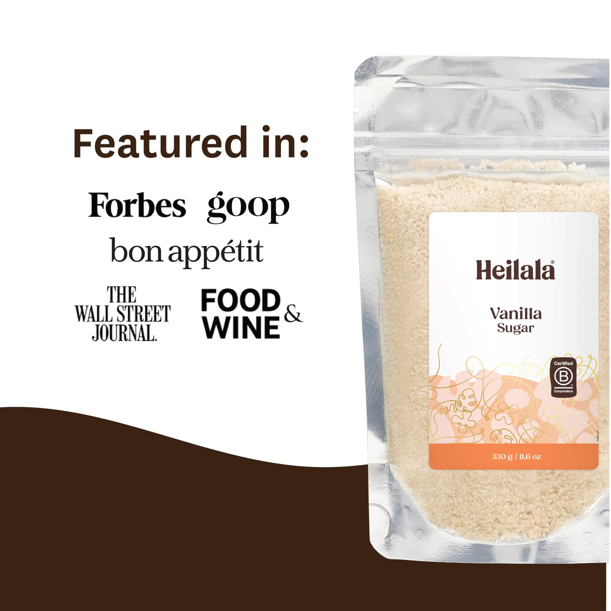 Heilala vanilla sugar crystal closeup highlights real vanilla specks and aroma.