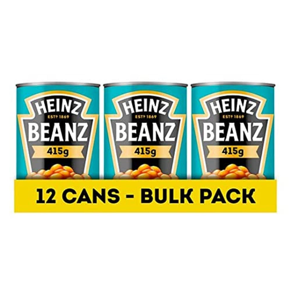 HEINZ Baked Beans pack-12 showing quantity, ideal for quick meals
