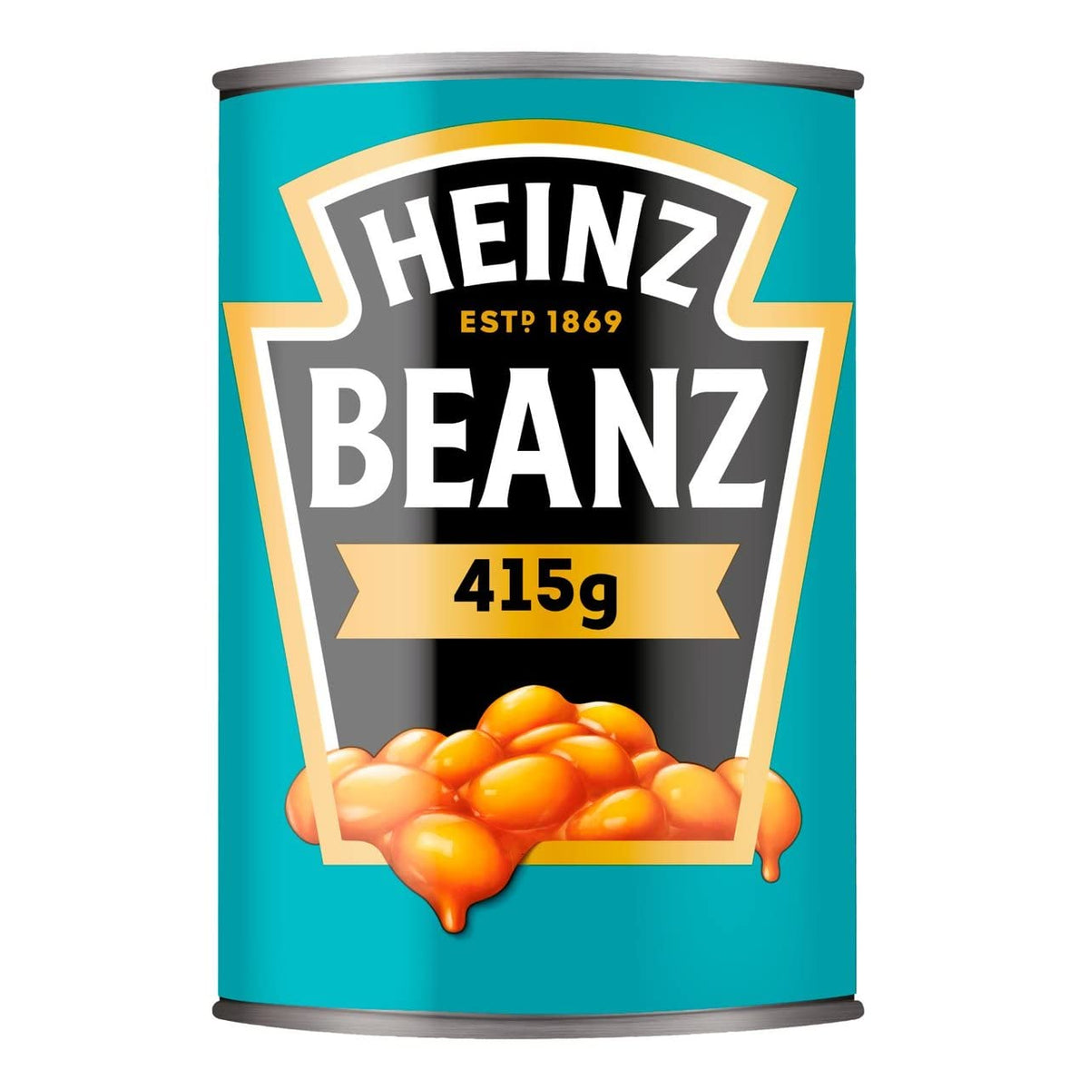 Six-pack of Heinz Baked Beanz cans, gluten-free and ready for meals.