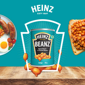 Heinz Beanz served in a bowl with tomato sauce for comforting weeknight dinners.