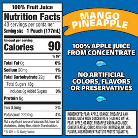 Capri Sun mango pineapple pouch close-up showing fruit flavor.
