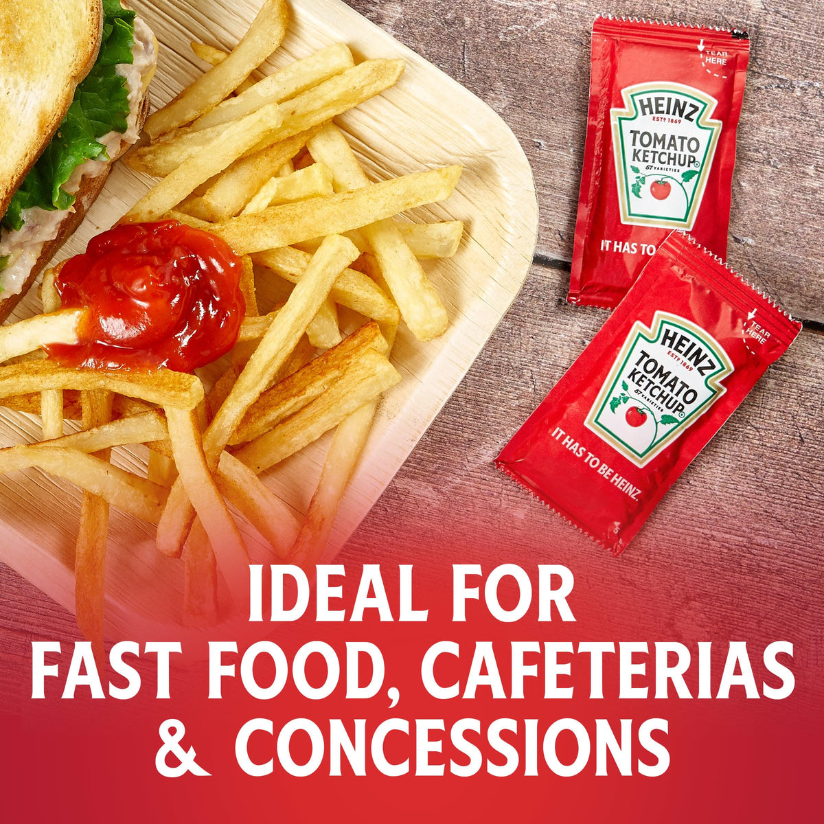 Heinz Ketchup 200-pack case, ideal for busy venues and takeout.