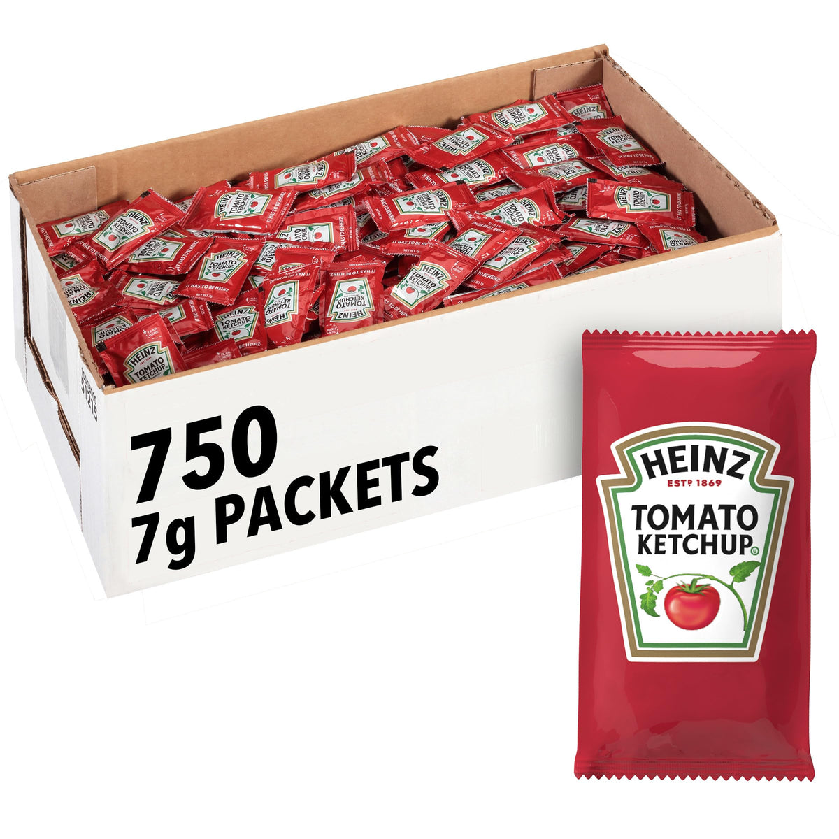 HEINZ Ketchup single-serve packet front view for convenient on-the-go meals