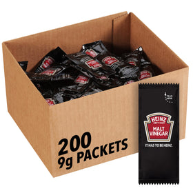 HEINZ Malt Vinegar 9g single-serve packet for on-the-go flavor.