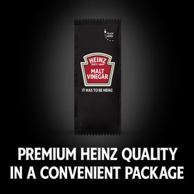 Case of 200 Heinz Malt Vinegar packets for busy kitchens.