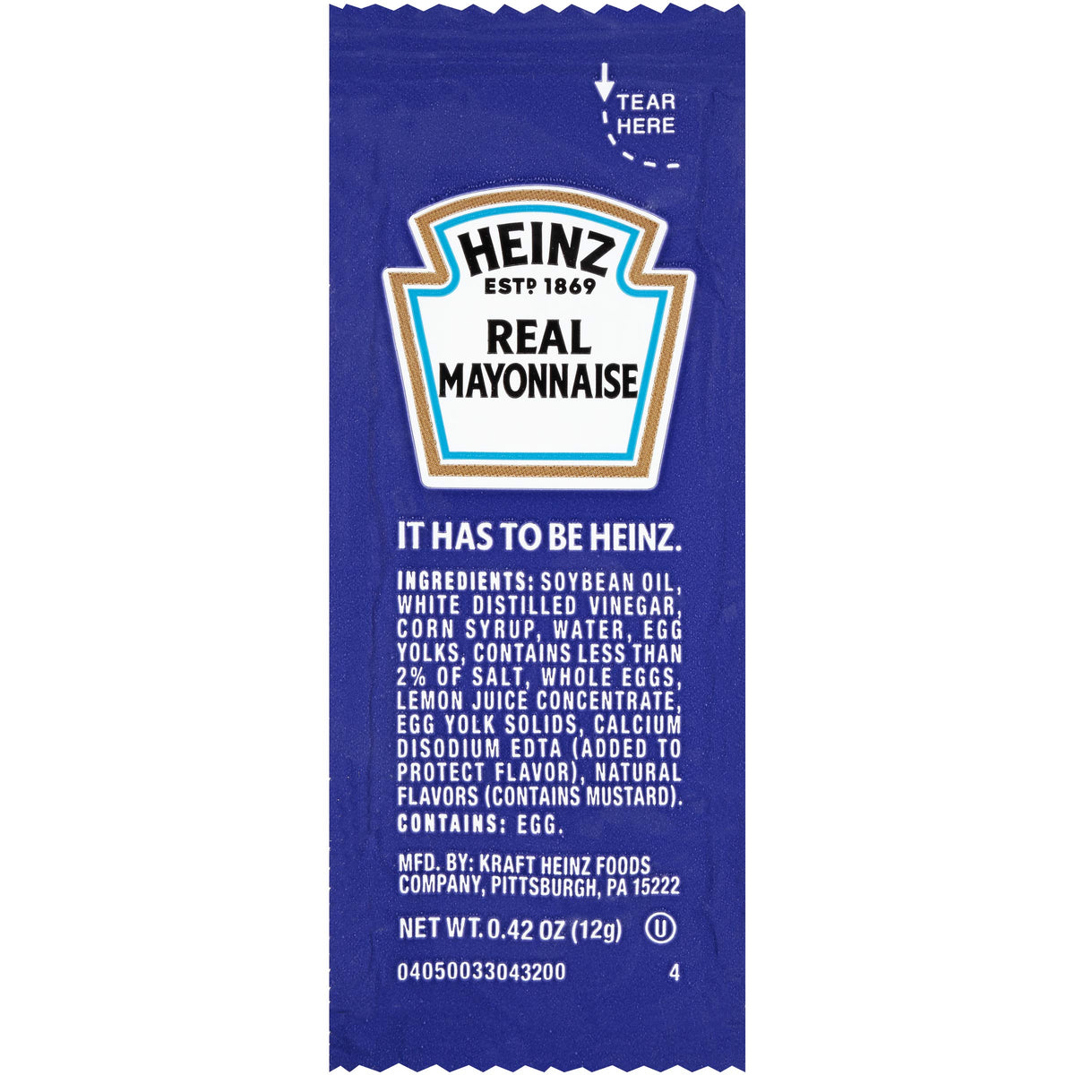 HEINZ mayonnaise single-serve packet for on-the-go lunches and snacks.