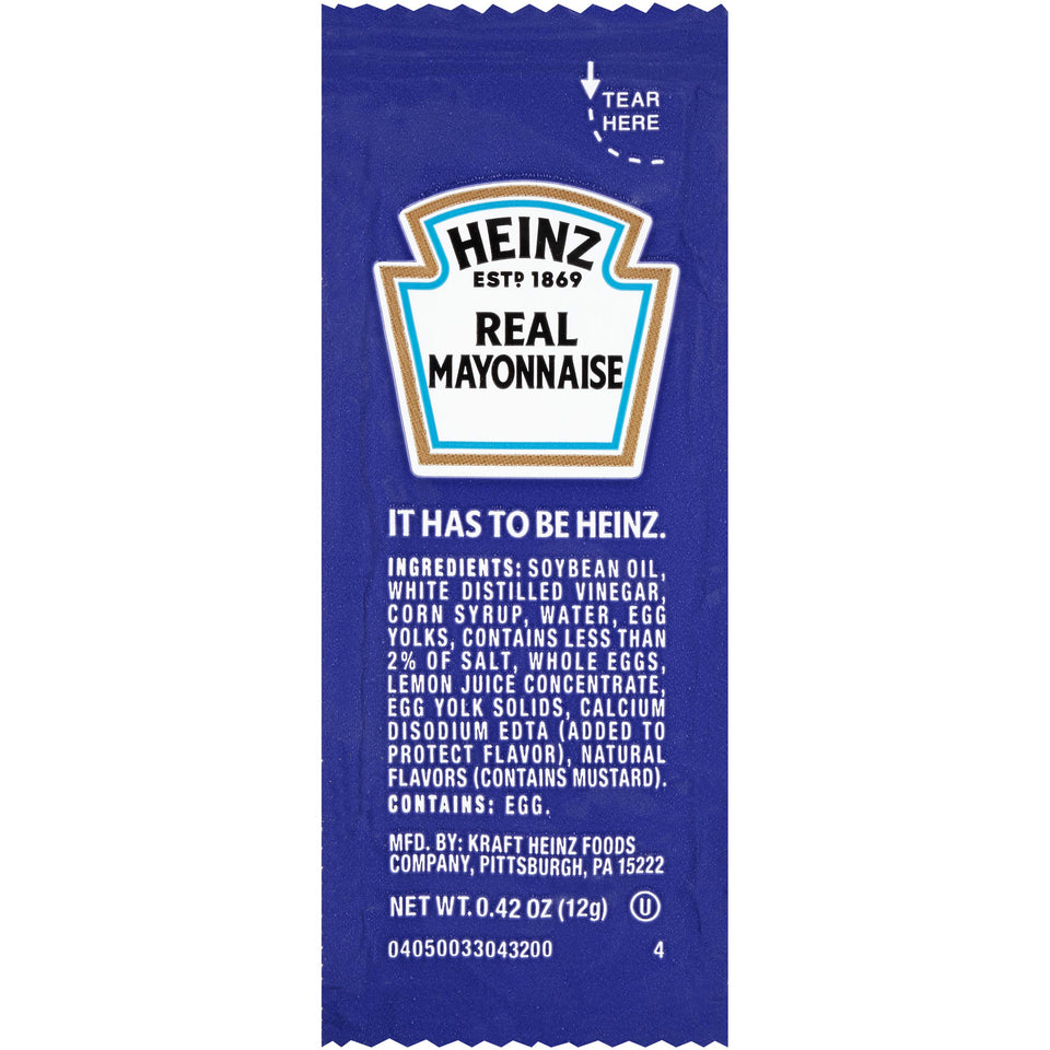 HEINZ mayonnaise single-serve packet for on-the-go lunches and snacks.