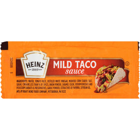 HEINZ Mild Taco Sauce single-serve packet packaging for convenient travel condiments.