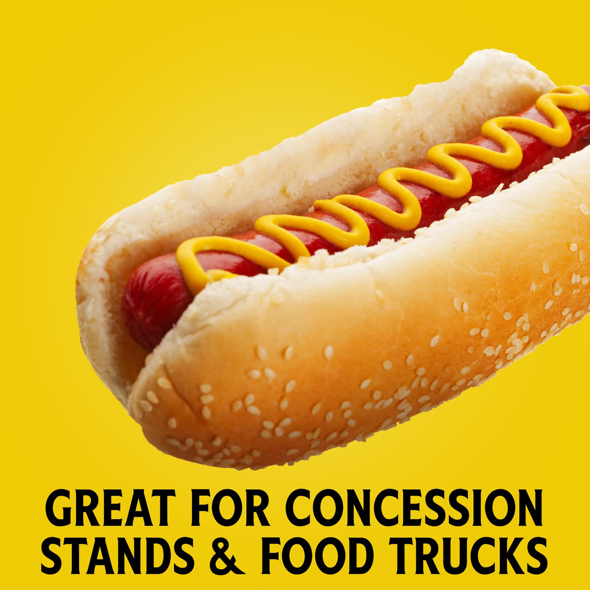 HEINZ mustard packet enhances burgers and pretzels with tangy flavor.