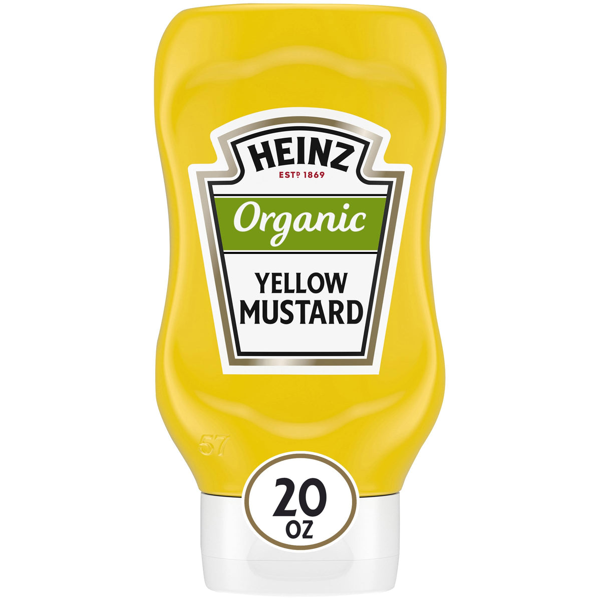 HEINZ Organic Yellow Mustard six-pack bottles for easy outdoor grilling.