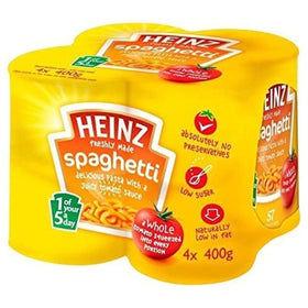 HEINZ Original Spaghetti in Tomato Sauce bottle pour, ready for a cozy weeknight dinner.