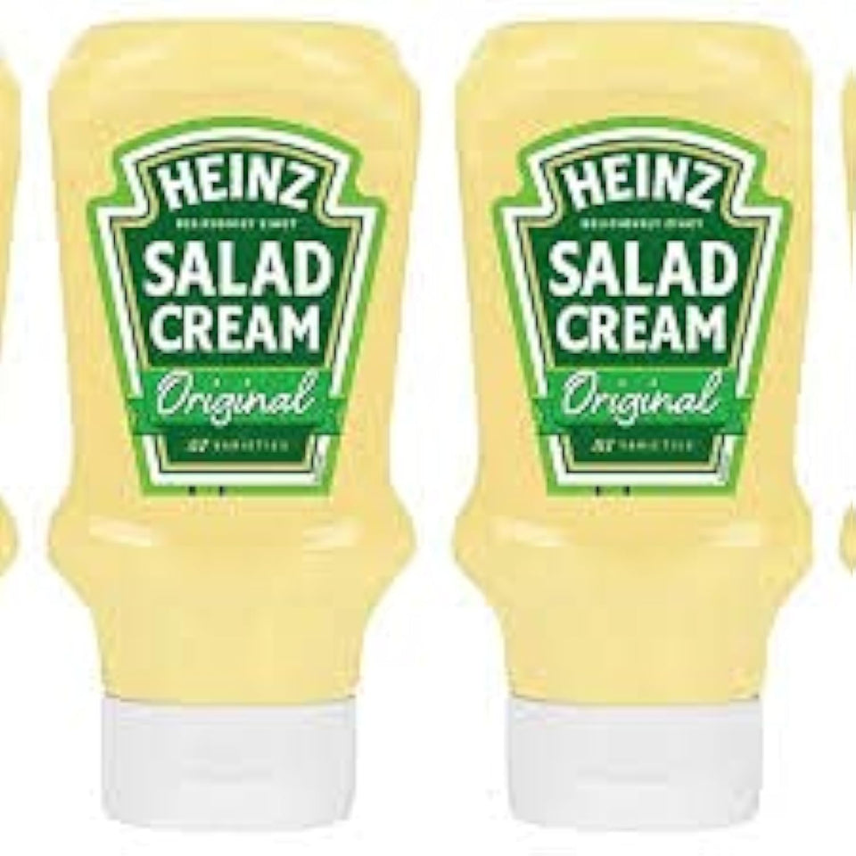 Heinz Salad Cream squeeze-top bottle, 425g, tangy and creamy condiment ideal for salads.