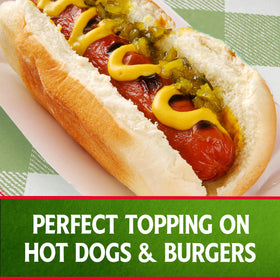 Open packet showing glossy relish texture, hint of sweetness and tang.