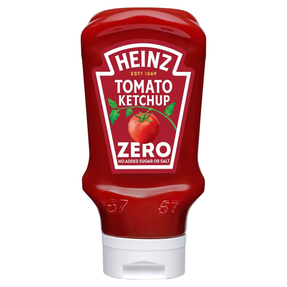 heinz tomato ketchup no added sugar and salt bottle, vibrant sauce for everyday meals