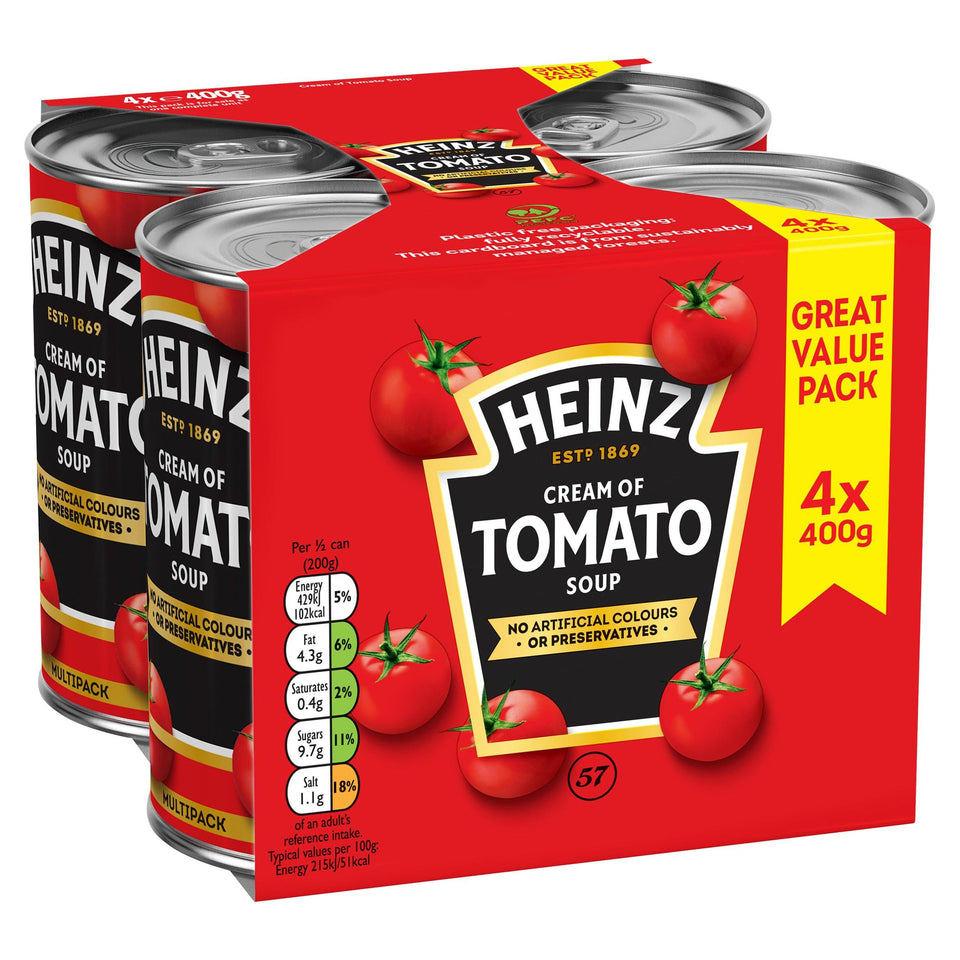 Heinz Tomato Soup can ready to heat for a quick comforting meal.