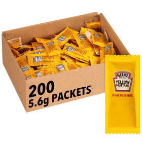 HEINZ Yellow Mustard single-serve packet ideal for school lunches and picnics.