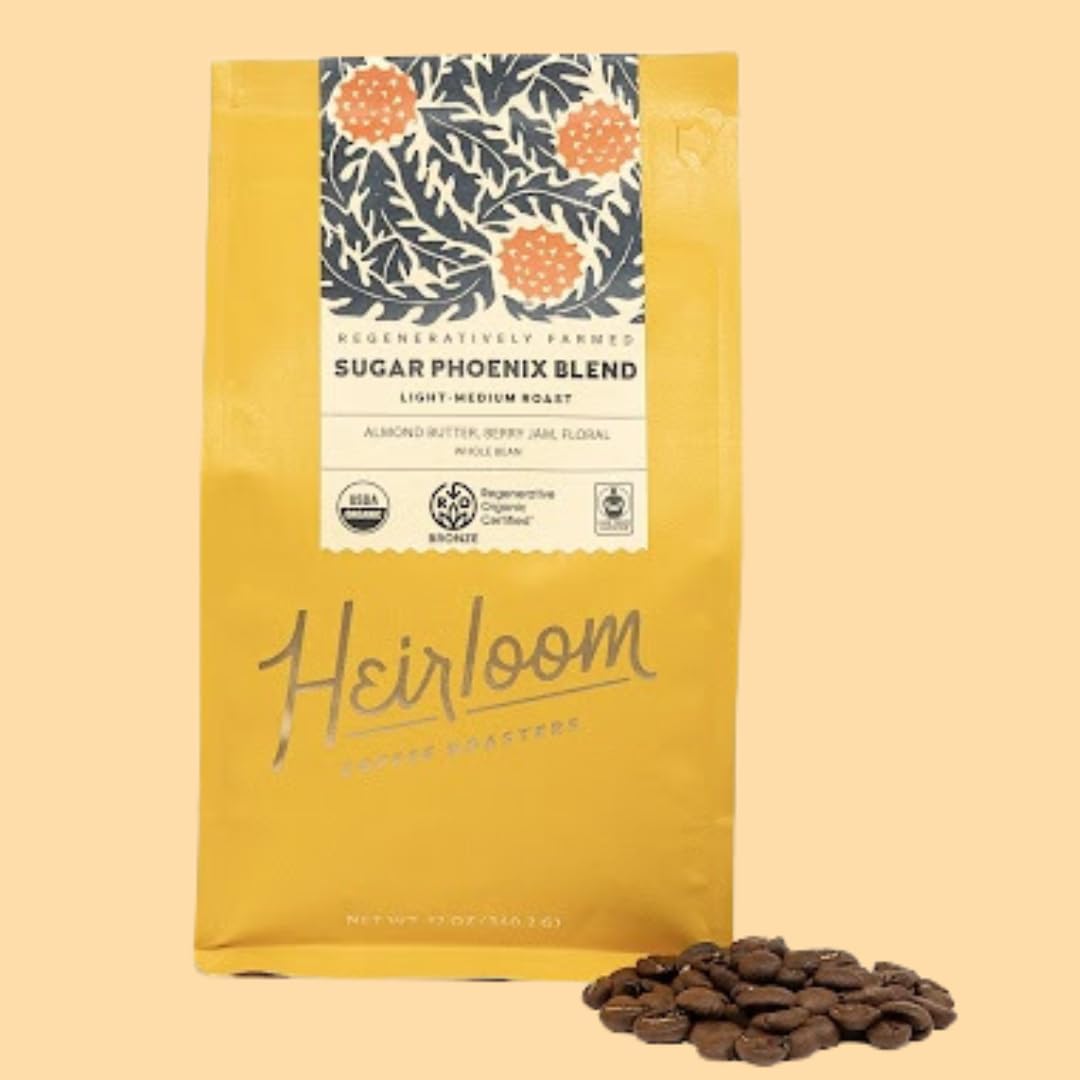Heirloom Sugar Phoenix Blend pour-over setup with kettle and filter