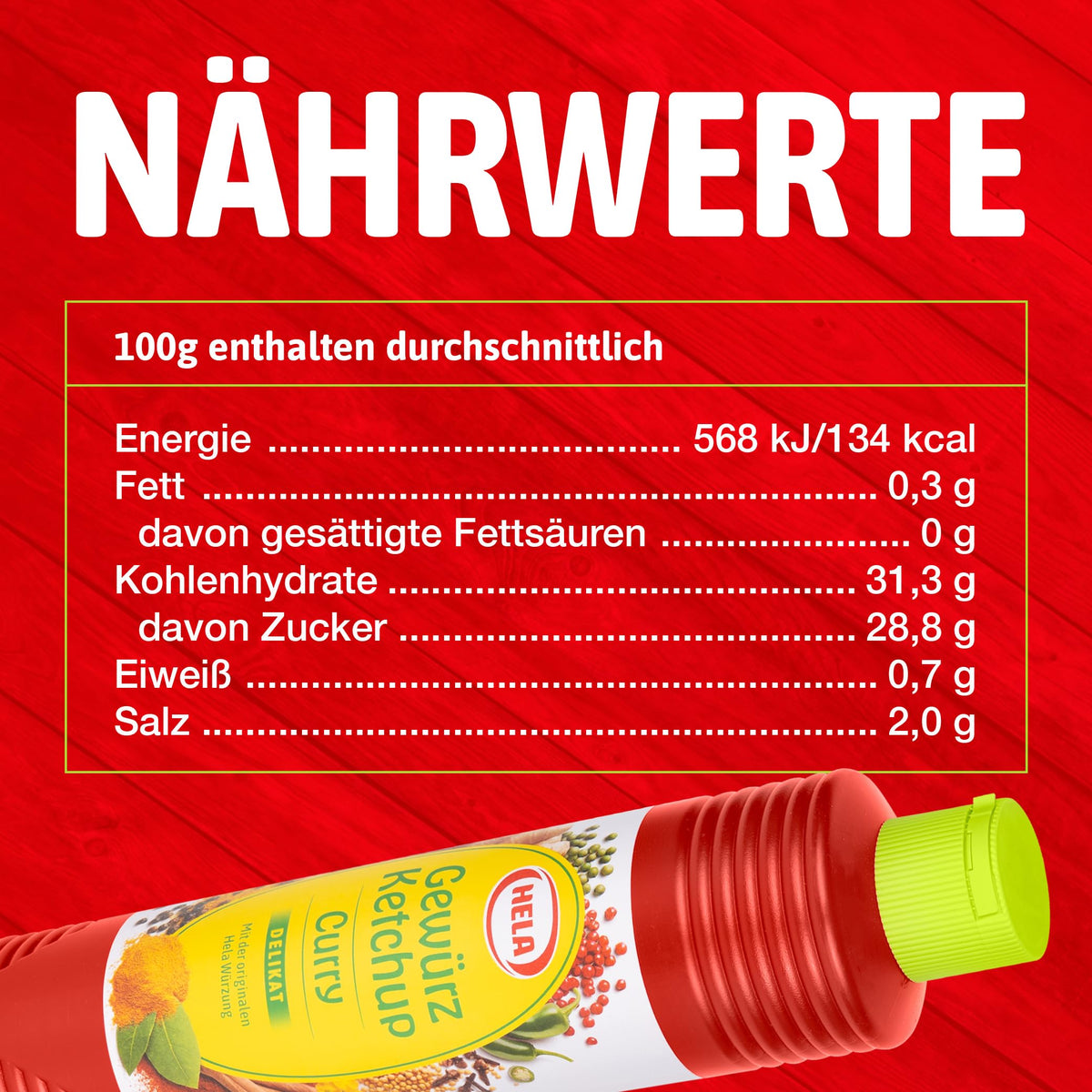 HELA Curry Gewurz Delicate Ketchup enhances meatloaf and sandwiches with mild spice.