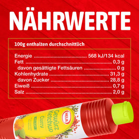 HELA Curry Gewurz Delicate Ketchup enhances meatloaf and sandwiches with mild spice.