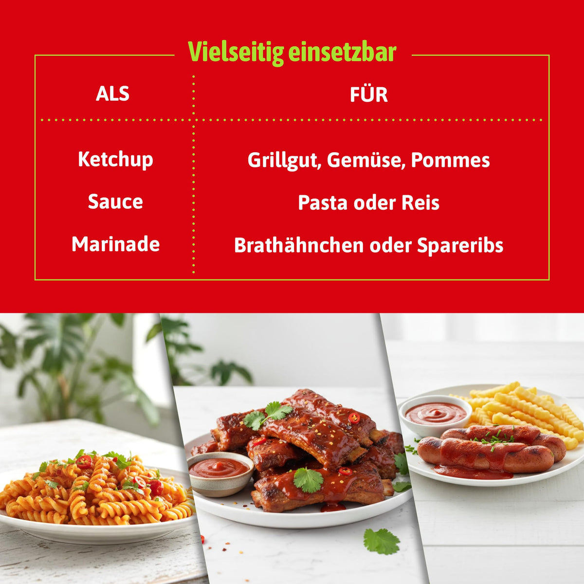 HELA Curry Gewurz Delicate Ketchup goes well with fries, pasta, and rice.
