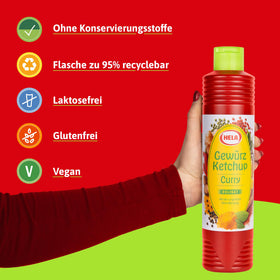 HELA Curry Gewurz Delicate Ketchup used as sauce or marinade base.