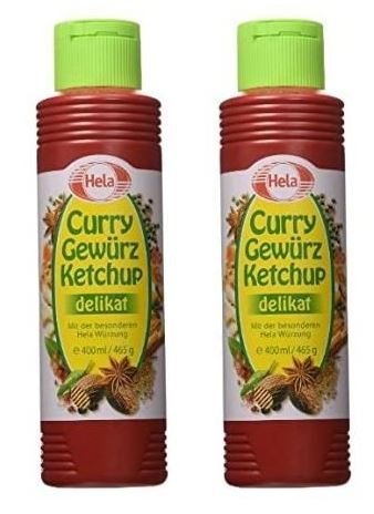 HELA Curry Gewurz Ketchup Mild bottle enhances meats with gentle curry flavor