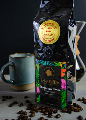 Helios Kona pour-over setup highlights optimal flavor extraction.