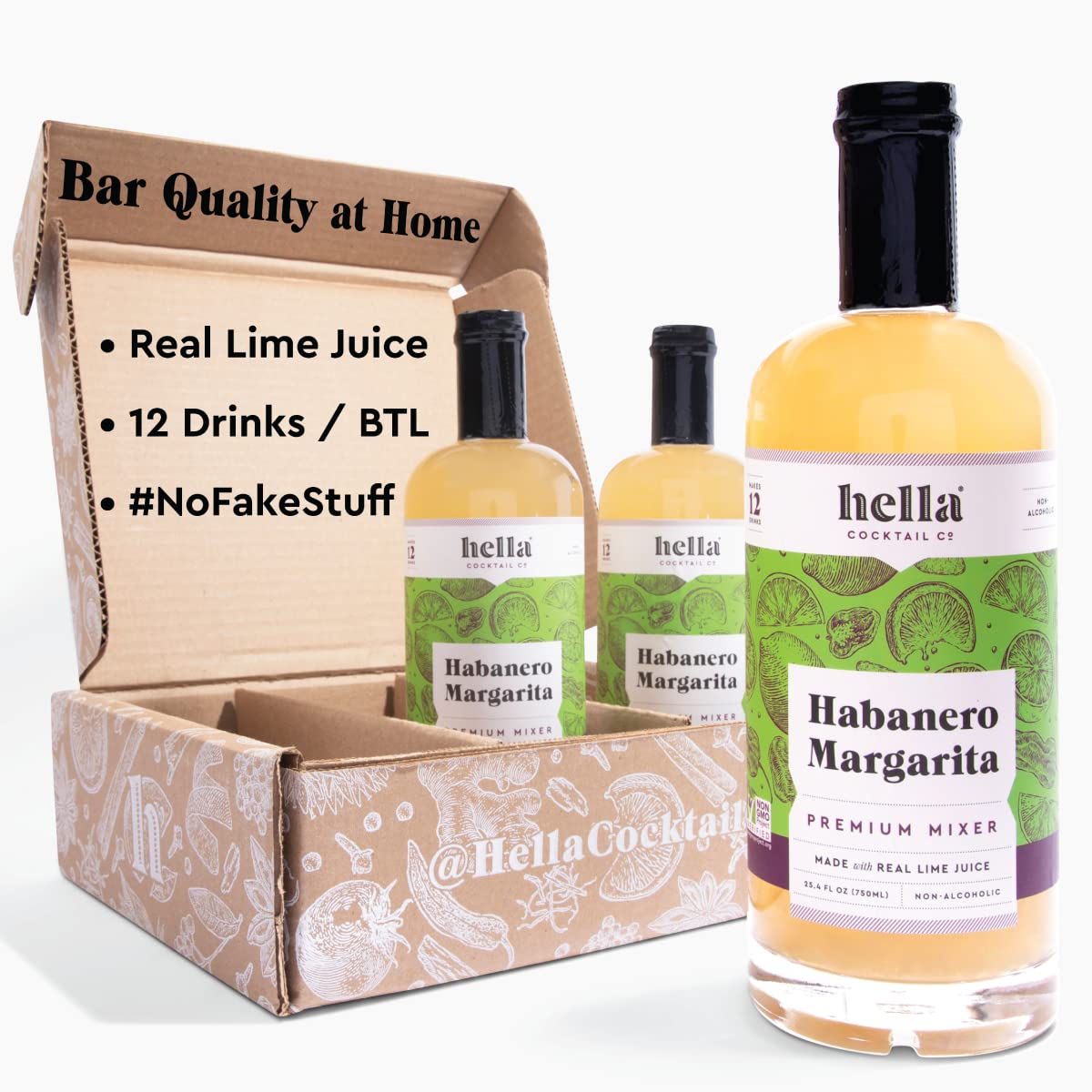 Hella Cocktail Co. Habanero Margarita Mixer bottle ready for spicy cocktails