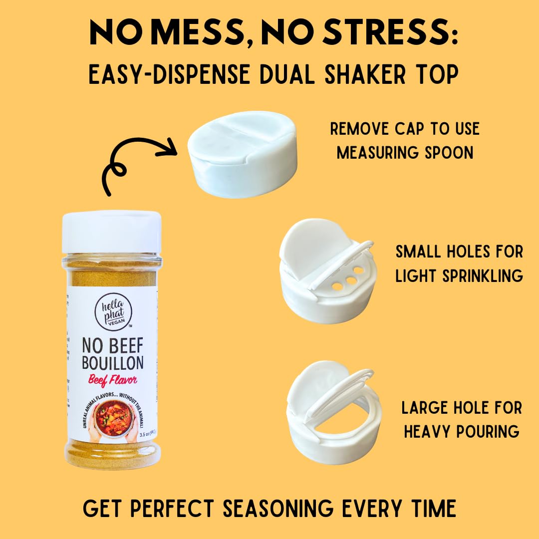 Hella Phat Vegan No Beef Bouillon eco-friendly packaging supports sustainable shopping.