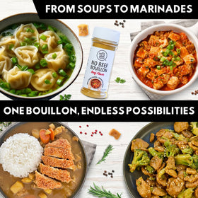 Hella Phat Vegan No Beef Bouillon dissolves quickly in hot water, enriching soup.