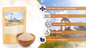 HELLENIC NATURE New formula salep with cloves and cinnamon for richer flavor.