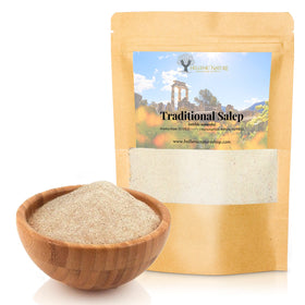 HELLENIC NATURE Salep powder in a ziplock doypack preserving aroma and freshness.