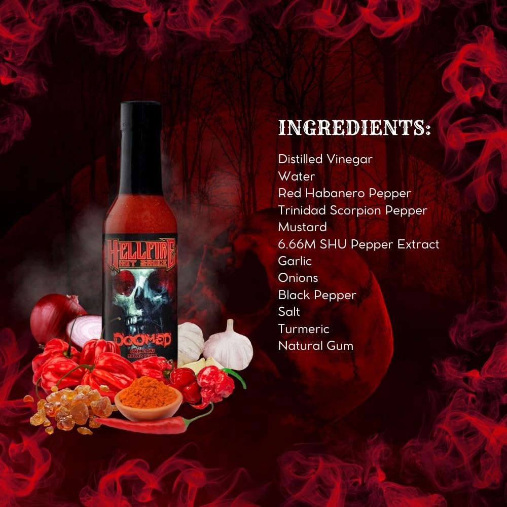 Hellfire Doomed Hot Sauce on eggs wakes up flavor