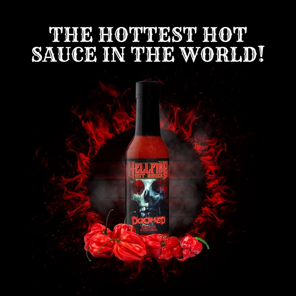 Hellfire Doomed Hot Sauce paired with pizza for smoky heat
