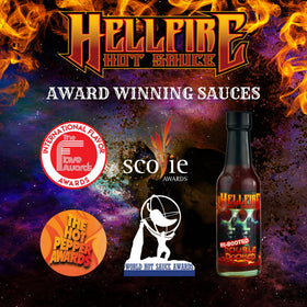 Hellfire Double Doomed chicken thighs glazed with fiery sauce
