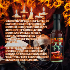 Hellfire Double Doomed label art on premium bottle packaging