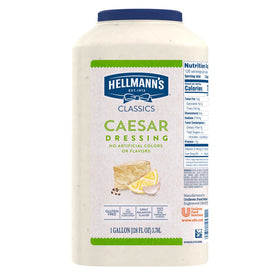 Hellmann's Classics Caesar dressing pour over salad for rich, creamy flavor.
