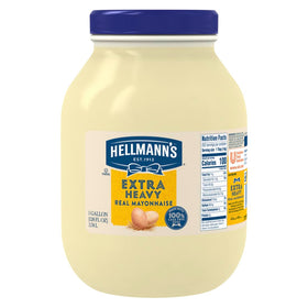 Hellmann's Extra Heavy Mayonnaise bottle pour showing thick, rich texture for sauces