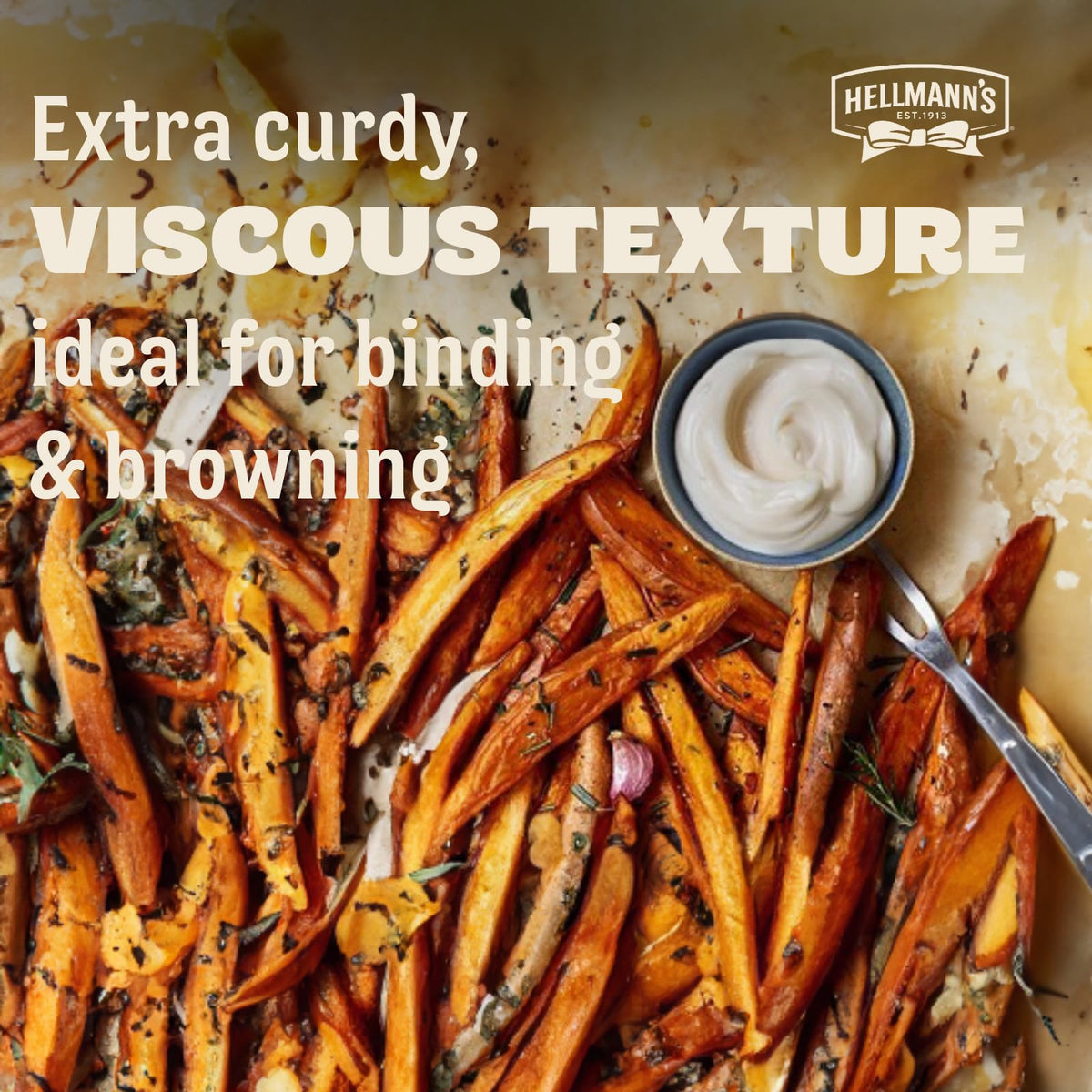 Close-up of Hellmann's Extra Heavy Mayonnaise label on premium gluten-free jar