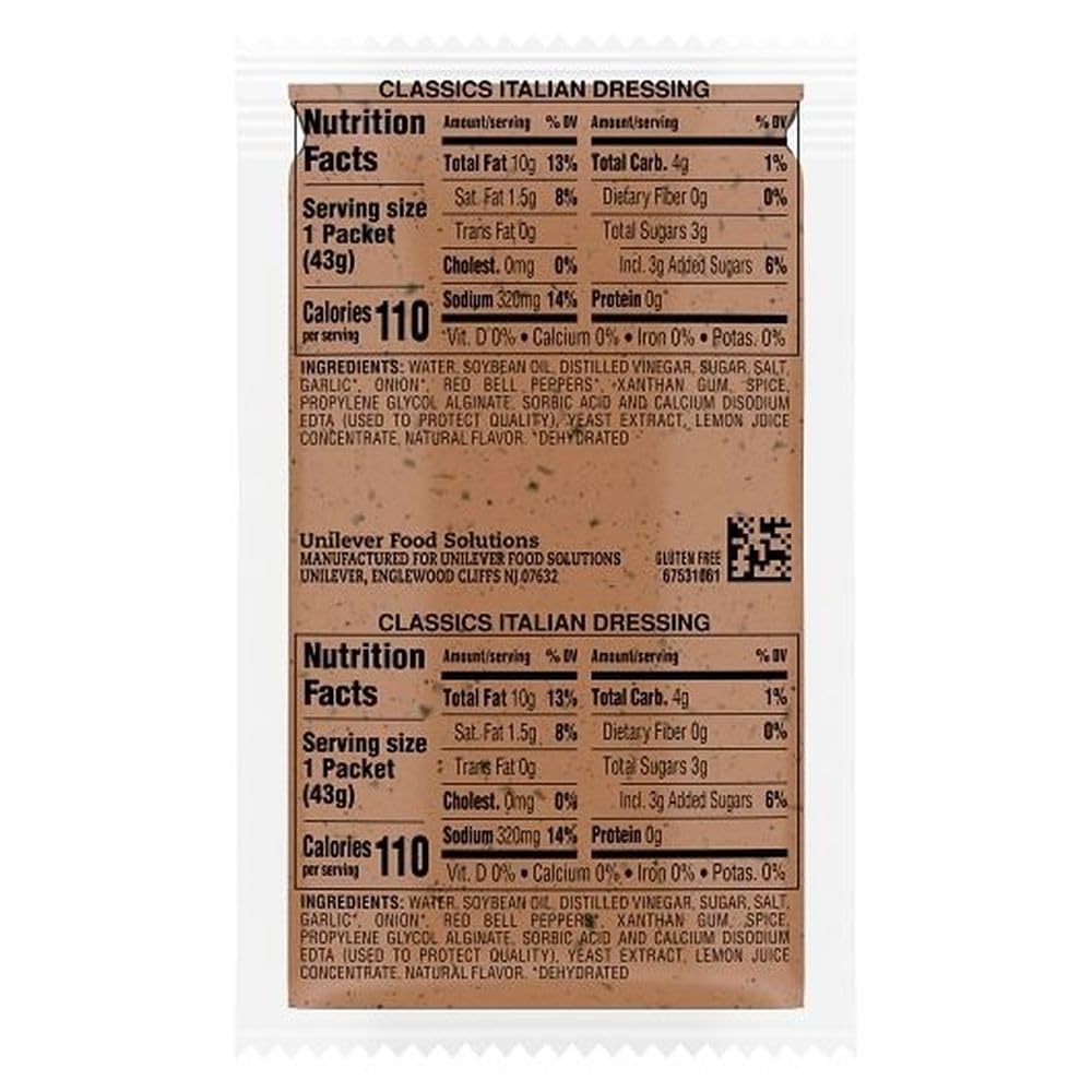 Sachet with Hellmann's gluten-free claim for allergen-conscious dining.