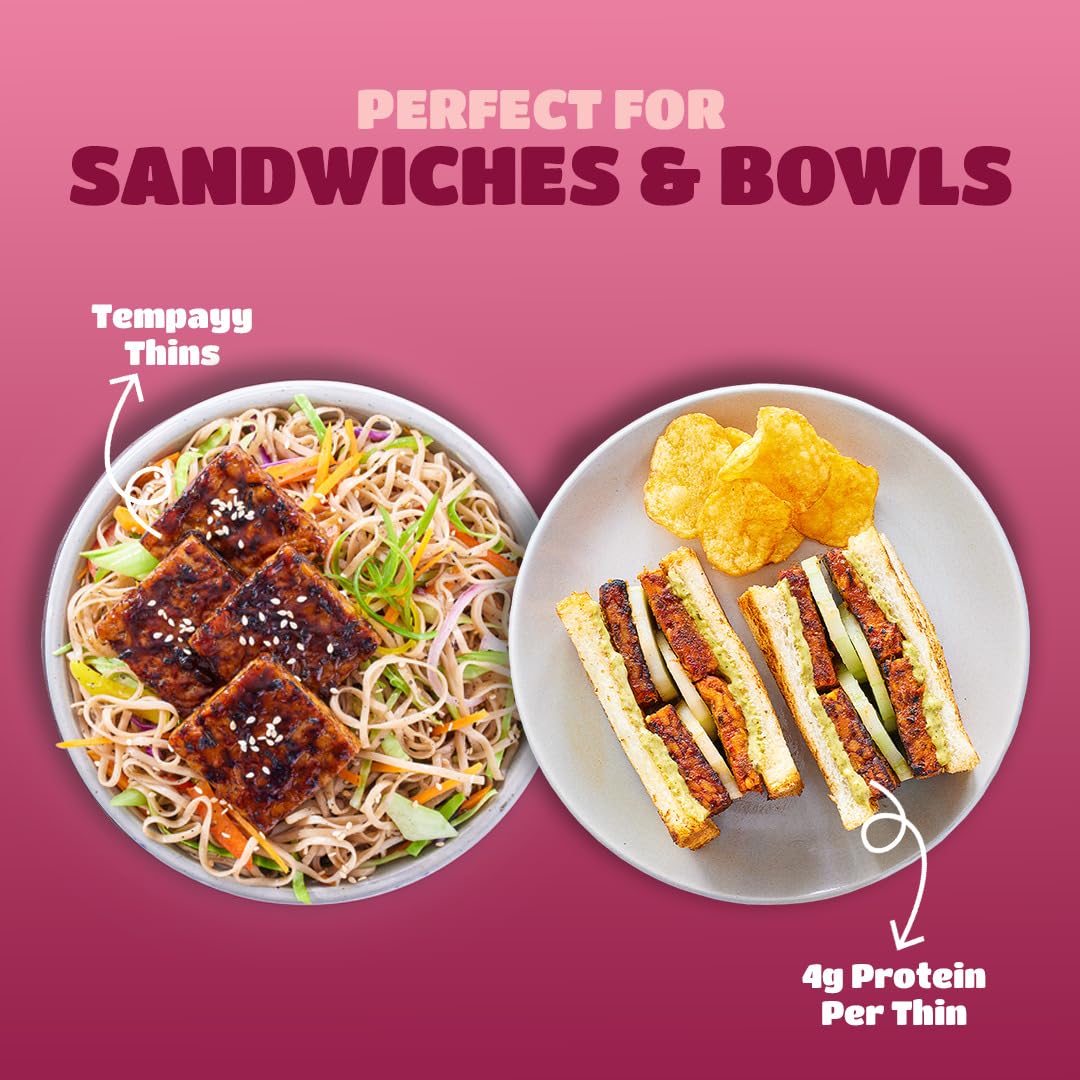 Hello Tempayy Tempeh All-Thins pan-searing in 90 seconds for weeknight dinners.