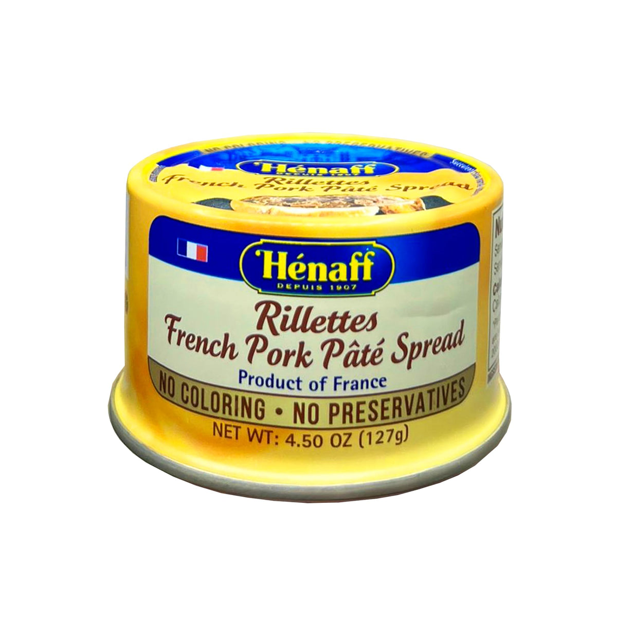 Henaff pâté on crackers highlighting rich, spreadable texture.