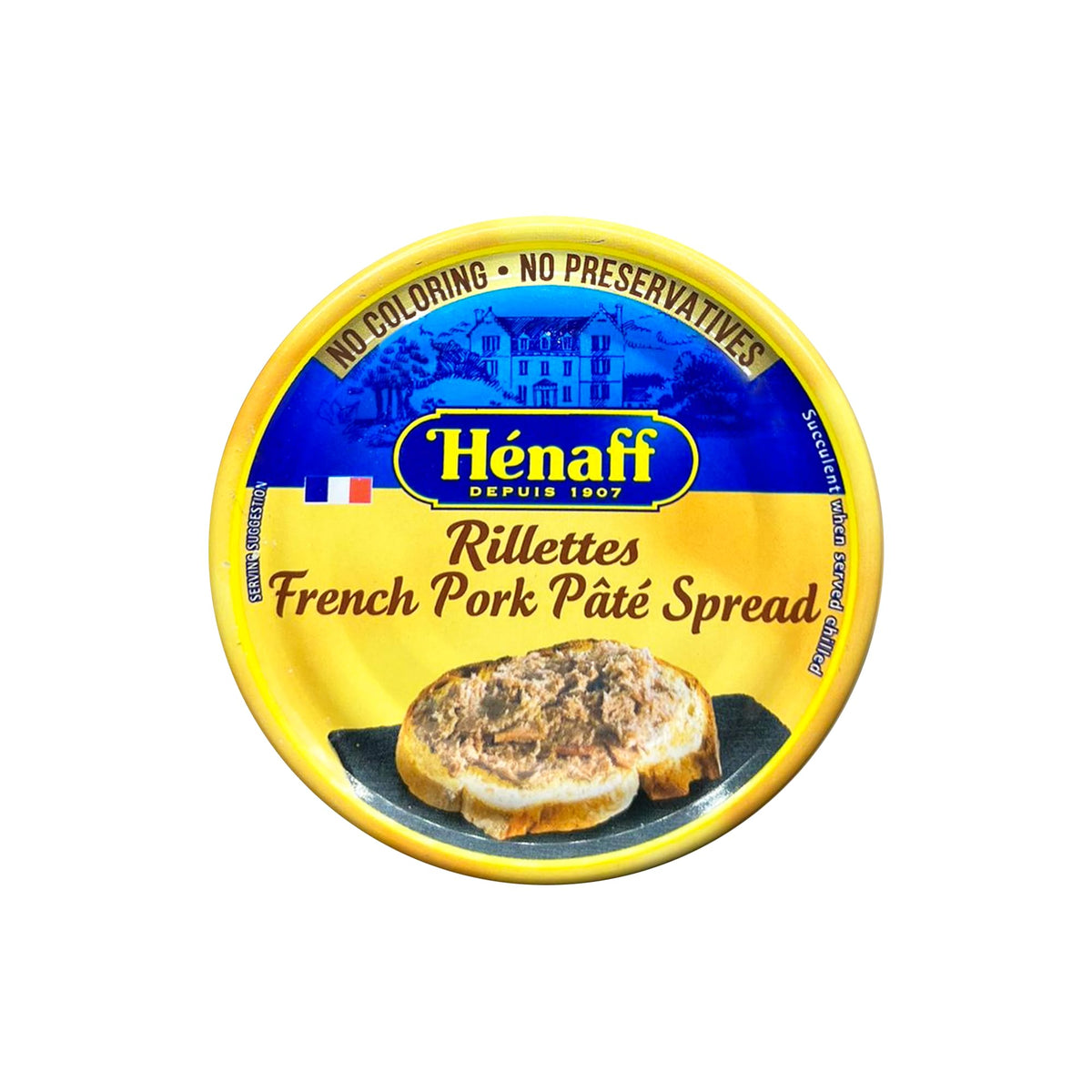 Henaff pâté with crostini as an elegant appetizer option.