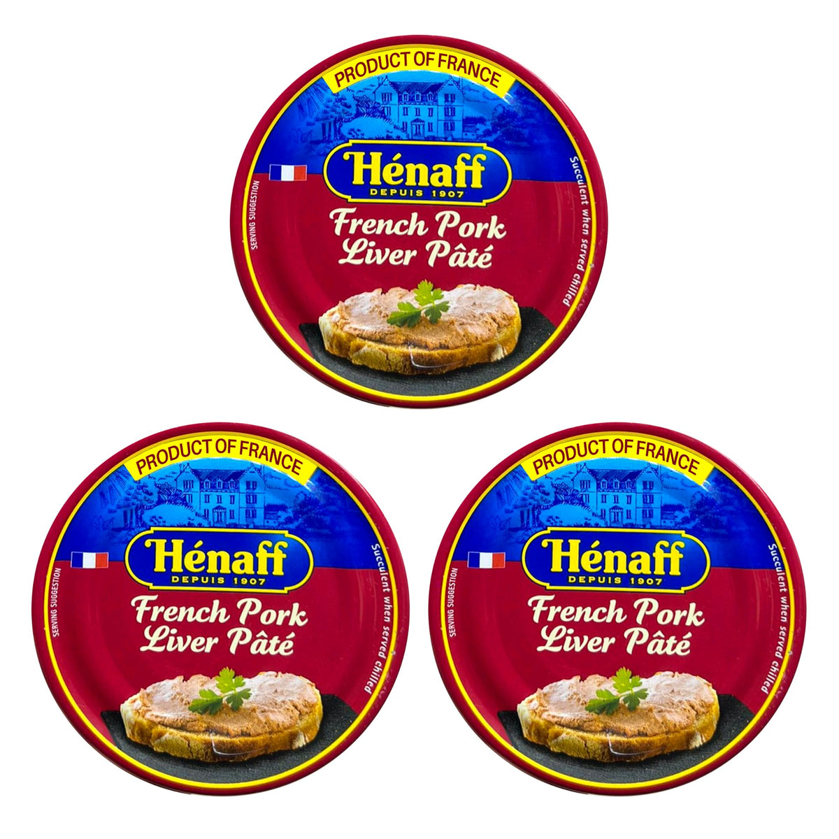 Henaff pork liver pâté can front view with rich spreadable texture